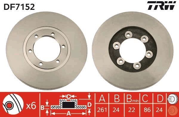 TRW Brake disc Article number: DF7152 cheaply