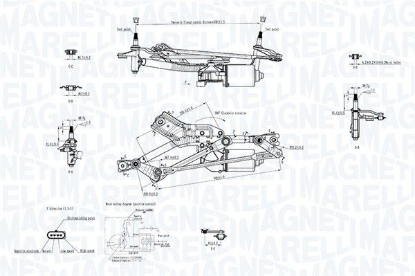 MAGNETI MARELLI 064351734010 Window Wiper System LINEA 1.3 JTD Multijet (323AXB1A) 86 PS Diesel