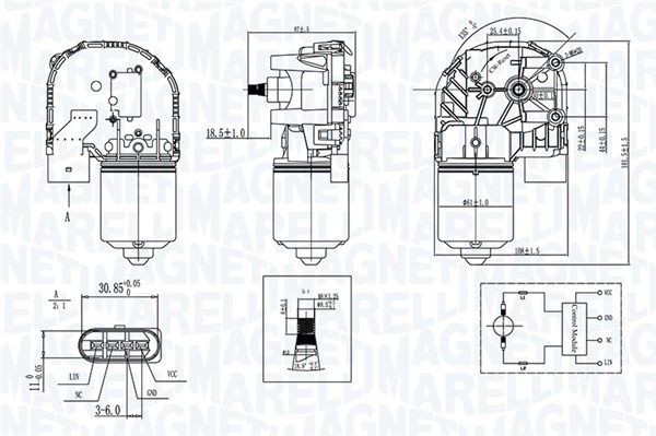 MAGNETI MARELLI Wiper motor Article number: 064376200010 cheaply
