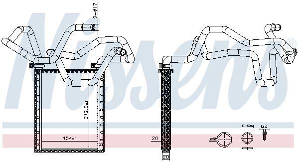 NISSENS Heater matrix Article number: 707305 cheaply