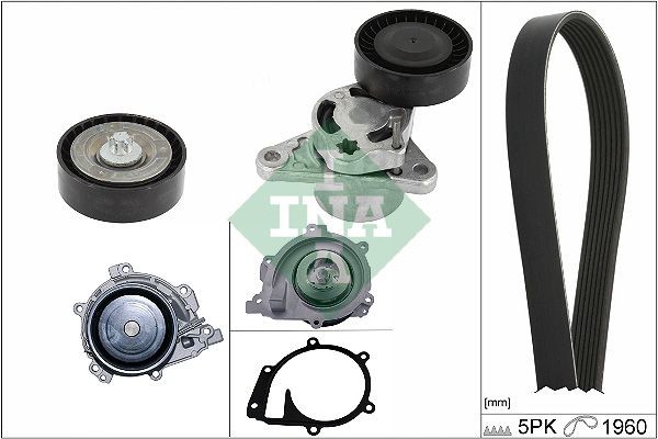 INA Water Pump + V-Ribbed Belt Kit Article number: 529 0487 30 cheaply