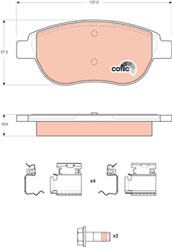 TRW Brake pad set Article number: GDB1676 cheaply
