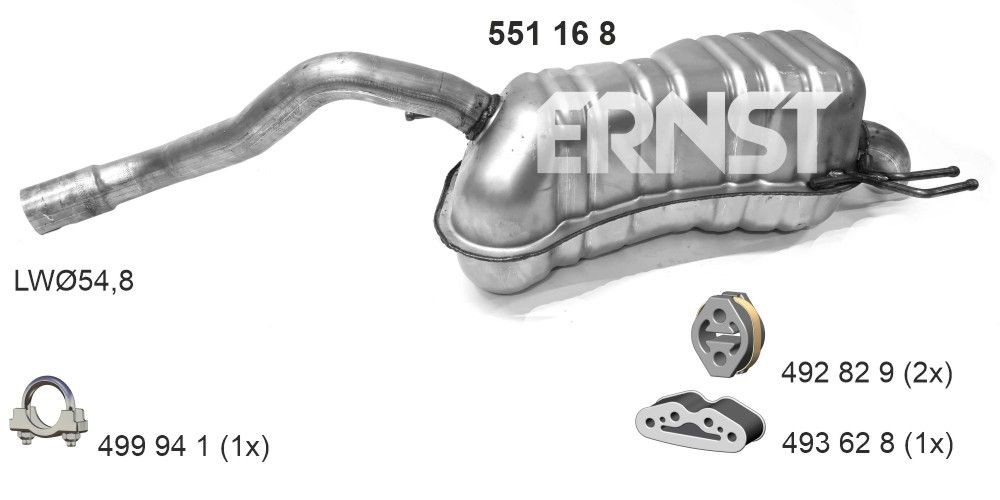 ERNST Rear silencer Article number: 551168 cheaply