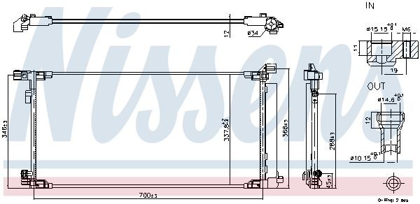 NISSENS Air conditioning condenser Article number: 940970 cheaply