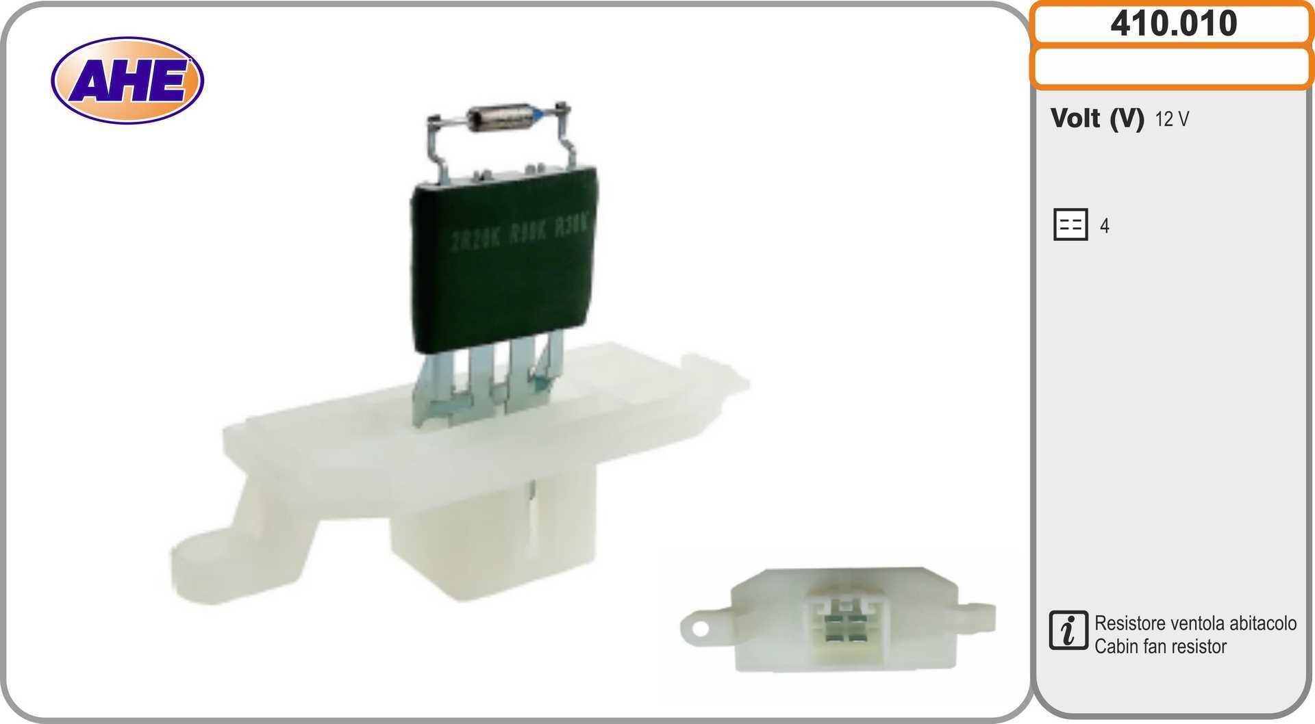 AHE Pre-resistor, electro motor radiator fan Article number: 410.010 cheaply