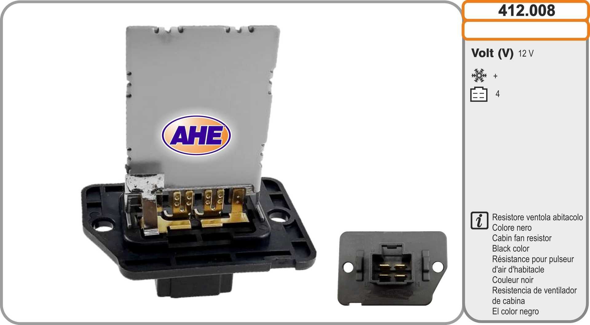 AHE Pre-resistor, electro motor radiator fan Article number: 412.008 cheaply