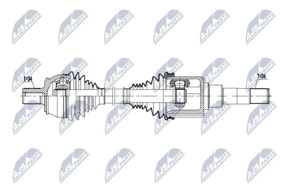NTY Drive shaft Article number: NPW-ME-183 cheaply