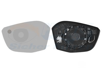 VAN WEZEL Mirror Glass, outside mirror Article number: 0989835 cheaply