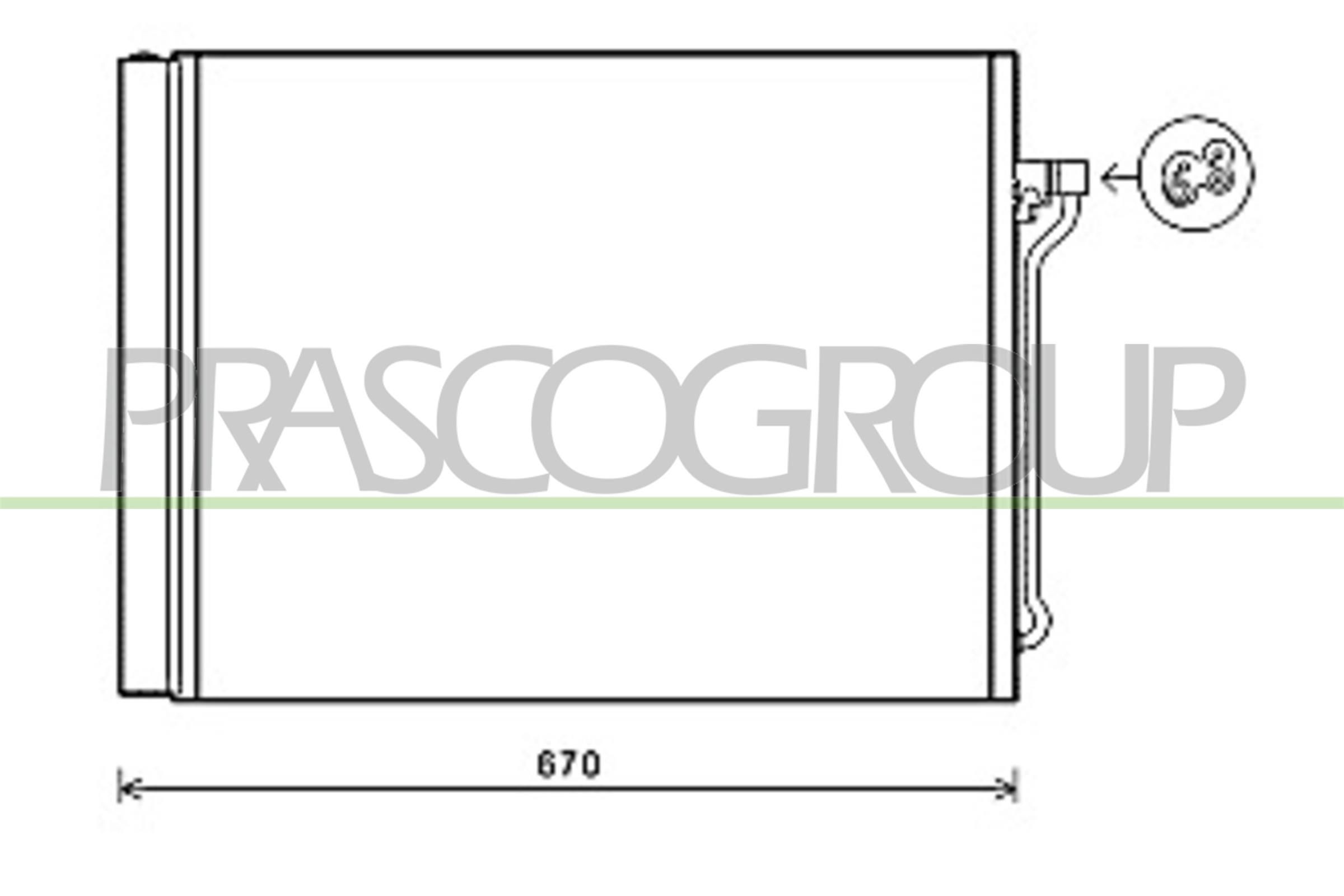 PRASCO Air conditioning condenser Article number: BM053C001 cheaply
