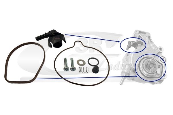 3RG 74207 Kit riparazione, Pompa a depressione (Sistema frenante) PHEDRA 2.2 JTD 128 CV Diesel 2010