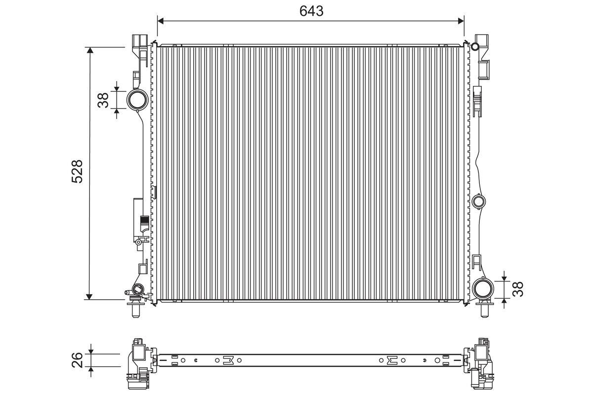 VALEO Engine radiator Article number: 701307 cheaply