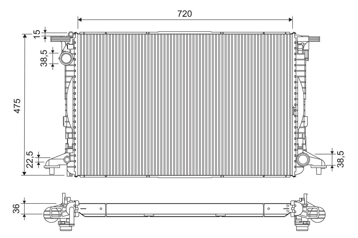 VALEO Engine radiator Article number: 701309 cheaply