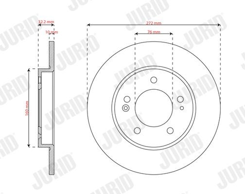 JURID Brake disc Article number: 563614JC cheaply
