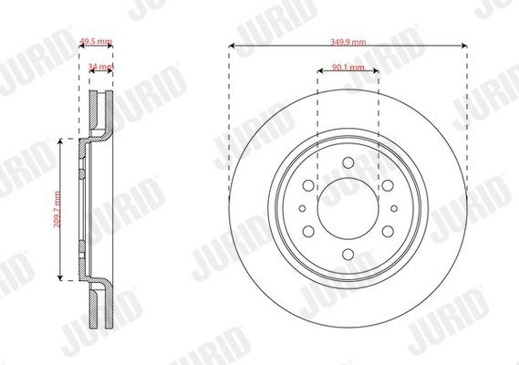 JURID Brake disc Article number: 563748JC-1 cheaply