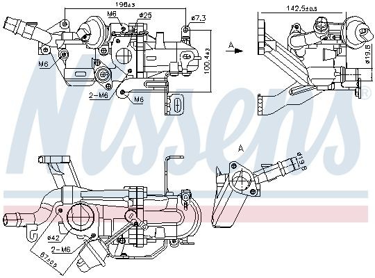 NISSENS 989273 EGR-jahuti DS3 1.4 HDi 70 (SA8HR4, SA8HP4) 68 HP Diisel