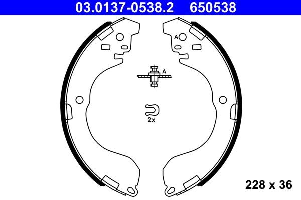 ATE Brake Shoe Set Article number: 03.0137-0538.2 cheaply