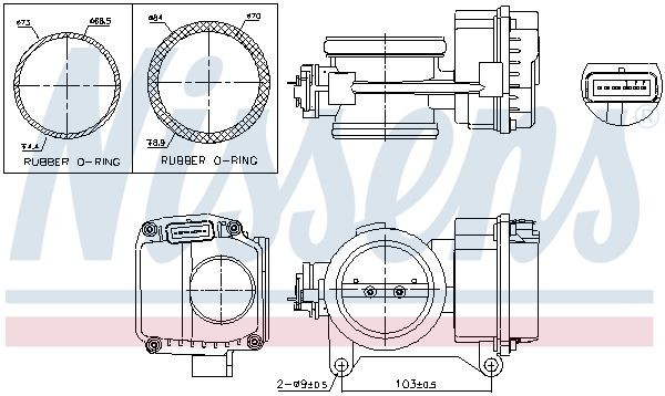 NISSENS Throttle body Article number: 955096 cheaply