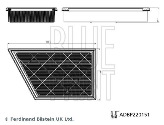 BLUE PRINT Air filter Article number: ADBP220151 cheaply