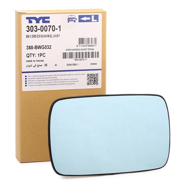 TYC Mirror Glass, outside mirror Article number: 303-0070-1 cheaply