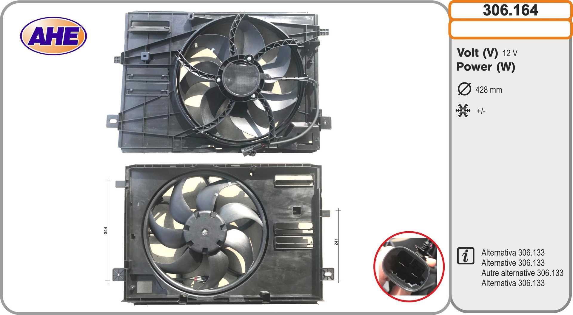 AHE Fan, radiator Article number: 306.164 cheaply