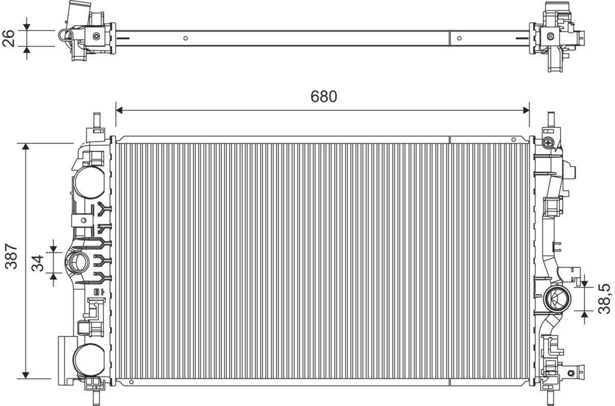 VALEO Engine radiator Article number: 701385 cheaply