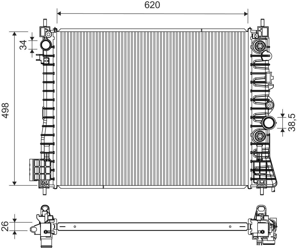 VALEO Engine radiator Article number: 701442 cheaply