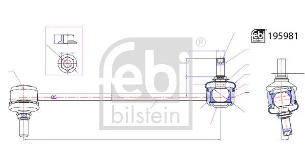 FEBI BILSTEIN Anti-roll bar link Article number: 195981 cheaply
