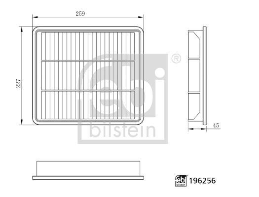 FEBI BILSTEIN Air filter Article number: 196256 cheaply