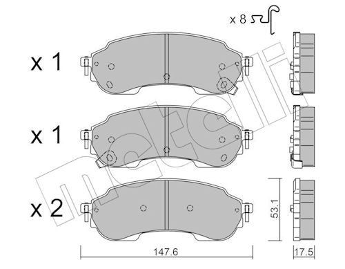 METELLI Brake pad set Article number: 22-1375-0 cheaply