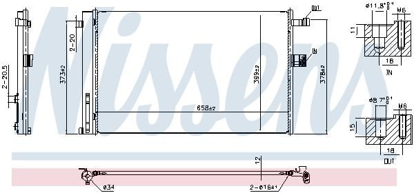 NISSENS Air conditioning condenser Article number: 941356 cheaply