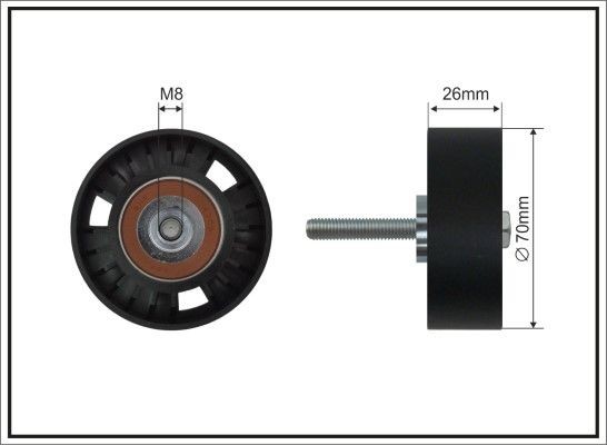 CAFFARO Deflection / Guide Pulley, v-ribbed belt Article number: 264-03 SC cheaply