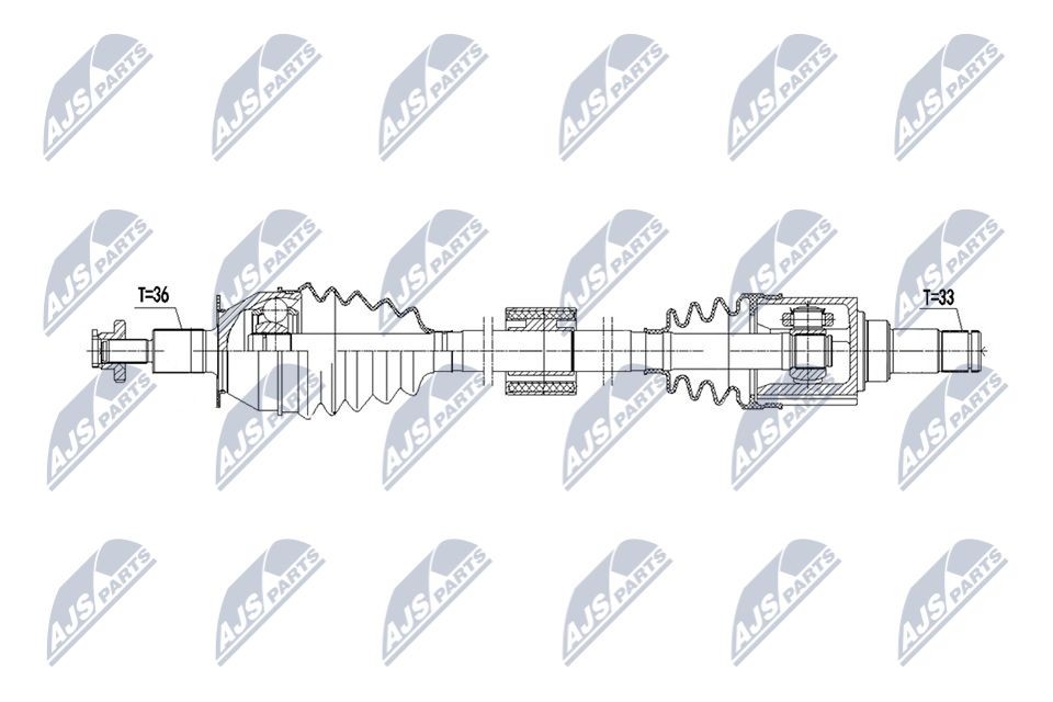 NTY Drive shaft Article number: NPW-VW-234 cheaply