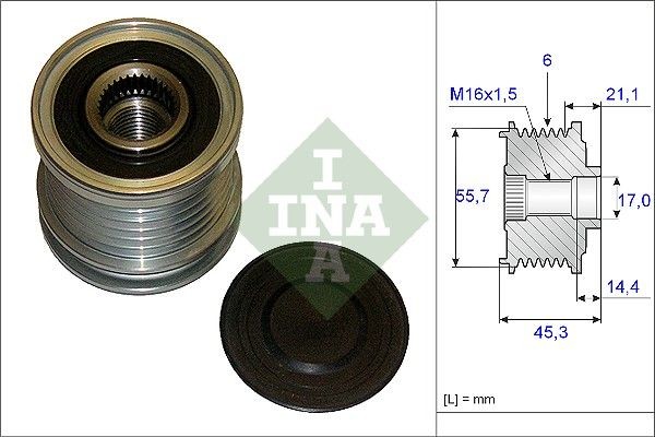INA Alternator Freewheel Clutch Article number: 535 0036 10 cheaply