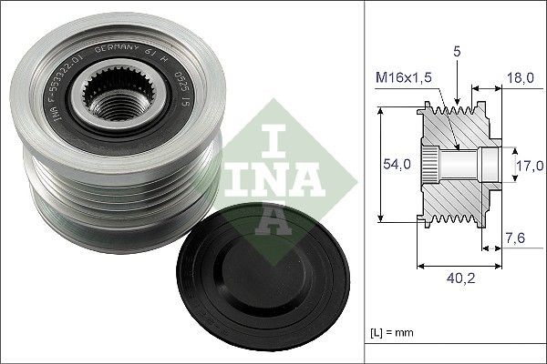INA Alternator Freewheel Clutch Article number: 535 0143 10 cheaply