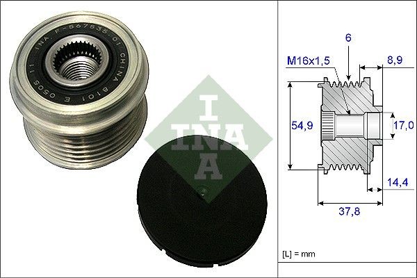 INA Alternator Freewheel Clutch Article number: 535 0217 10 cheaply