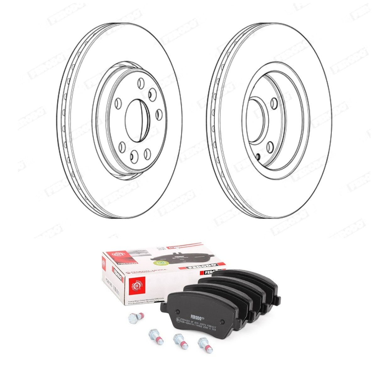 FERODO Brake discs and pads set Article number: FRD3405N0041 cheaply