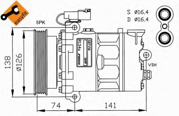 NRF Air conditioning compressor Article number: 32188 cheaply