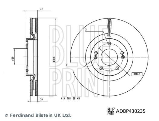 BLUE PRINT Bremseskive Varenummer: ADBP430235 billige
