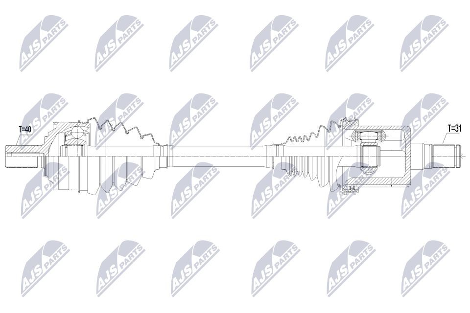 NTY Drive shaft Article number: NPW-VV-156 cheaply