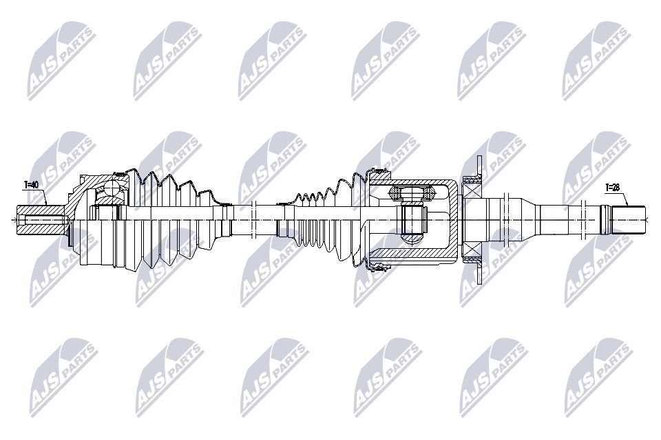 NTY Drive shaft Article number: NPW-VV-159 cheaply