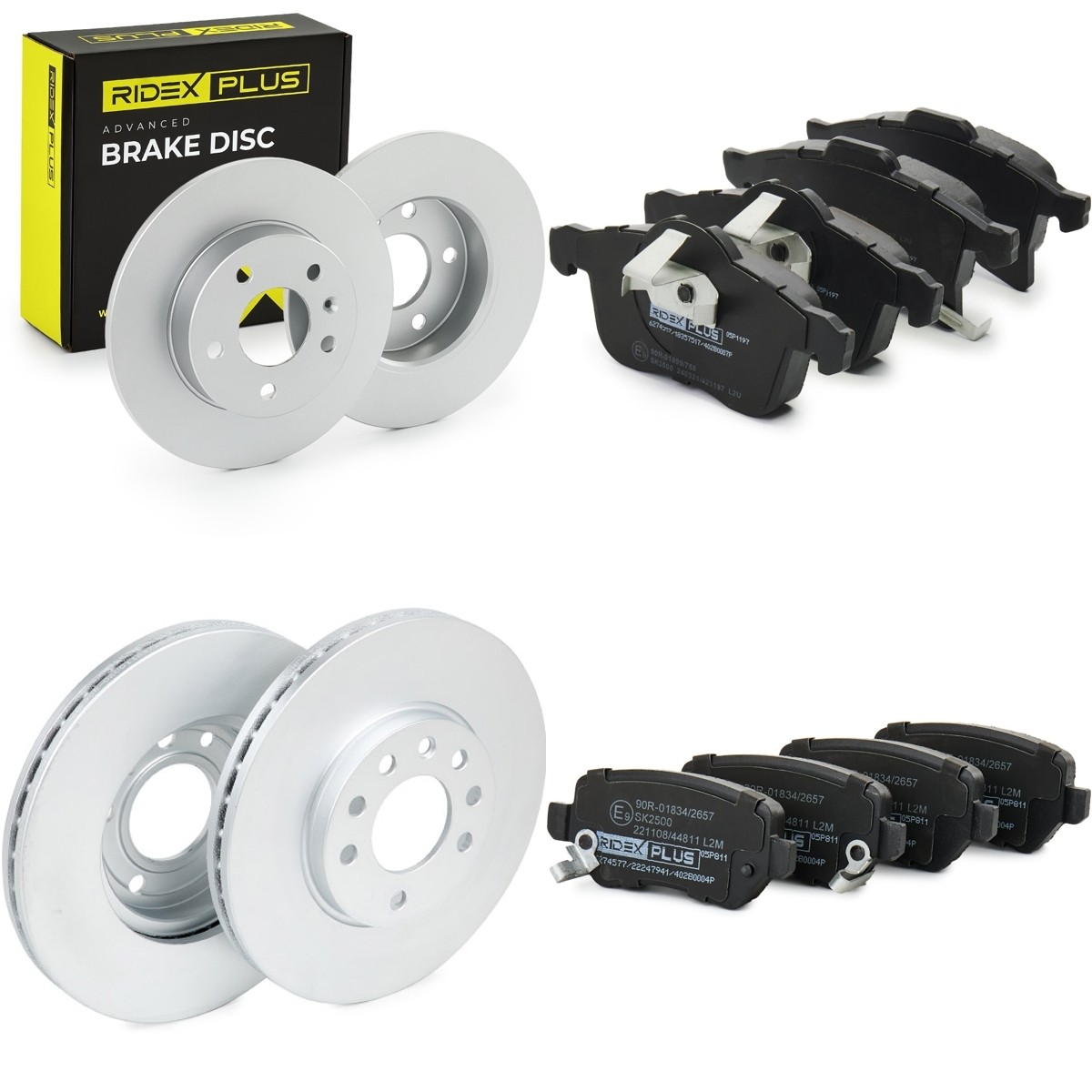 RIDEX PLUS Brake discs and pads set Article number: 3405B0318P cheaply