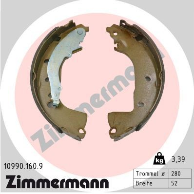 ZIMMERMANN Brake Shoe Set Article number: 10990.160.9 cheaply