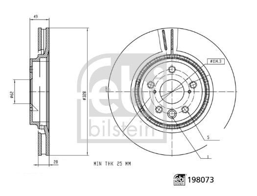 FEBI BILSTEIN Brake disc Article number: 198073 cheaply