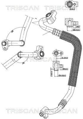 TRISCAN High- / Low Pressure Line, air conditioning Article number: 9010 16001 cheaply