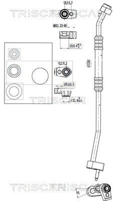 TRISCAN High- / Low Pressure Line, air conditioning Article number: 9010 16017 cheaply