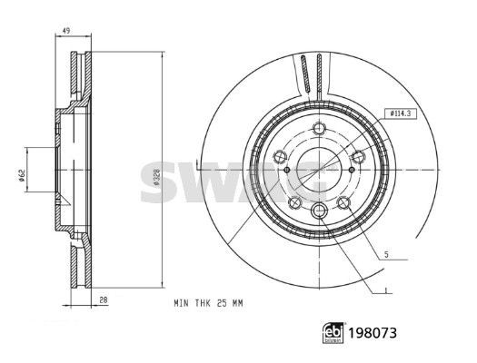 SWAG Brake disc Article number: 33 11 2860 cheaply