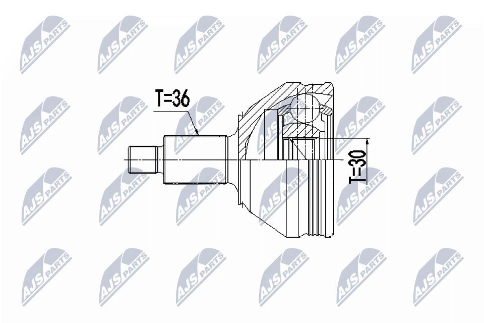NTY Joint kit, drive shaft Article number: NPZ-VW-048 cheaply