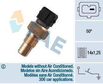 FAE 35550 Temperature Switch, coolant warning lamp 406 3.0 V6 207 PS Petrol 2004