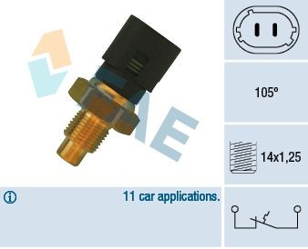 FAE 35890 Temperature Switch, coolant warning lamp MOVANO 2.8 DTI (JD) 114 PS Diesel 2010