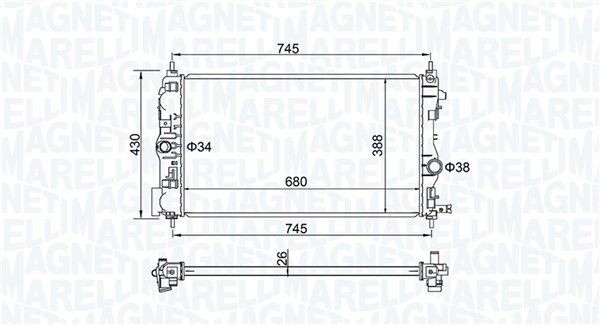 MAGNETI MARELLI Vandpumpe Varenummer: 352316171563 billige